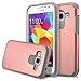 RANZ Dual Layer Bumper Case for Samsung Galaxy Core Prime G360/ Samsung Galaxy Prevail LTE, Rose Gold/Grey