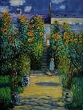 51w8rTbr01L. SL160  Art Reproduction Oil Painting   Monet Paintings: Artists Garden at Vetheuil   Extra Large 30 X 40   Hand Painted Canvas Art