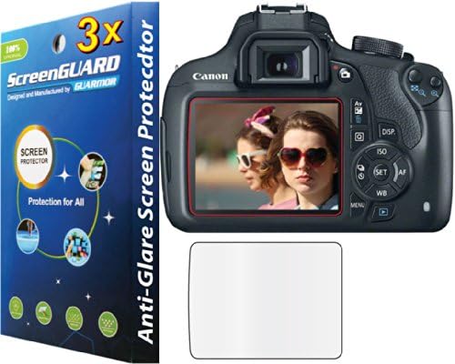 3x Canon EOS Rebel T5 (EOS 1200D / EOS Kiss X70) Digital Camera Premium Anti-Glare Anti-Fingerprint Matte Finishing LCD Screen Protector Guard Shield Kit (NO CUTTING, GUARMOR Brand)