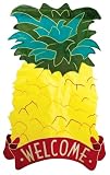 Red Carpet Studios Expressions Decorative Double-Sided Applique Flag, 44-Inch by 28-Inch, Welcome Pineapple