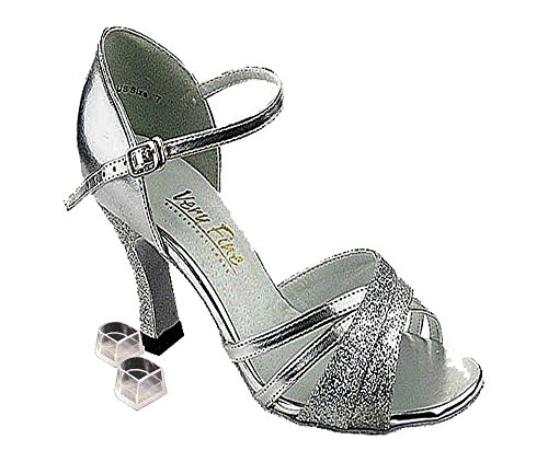 Very Fine Women's Salsa Ballroom Tango Latin Dance Shoes Style 6030 Bundle + Shoe Heel Protectors 2.5 