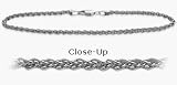 14 Karat White Gold Wheat Style 9 Inch Anklet