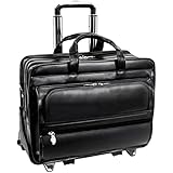McKleinUSA FRANKLIN 86445 Black Leather 17 Detachable Wheeled Laptop Case US PATENT # 6,595,334
