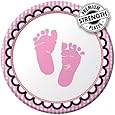 Creative Converting Sweet Baby Feet Pink Round Dessert Plates, 8 Count