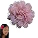 Peony Flower Hair Clip - Girl Wispy Clippy - Best NO Slip Barrette For Fine Hair(GD5-Pink)