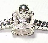 Buddha - Sterling Silver Charm Bead - fits Pandora, Chamilia etc style Bracelets - SpangleBead
