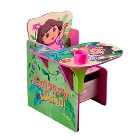 Nickelodeon's Dora Chair Desk with Pull out under the Seat Storage Bin