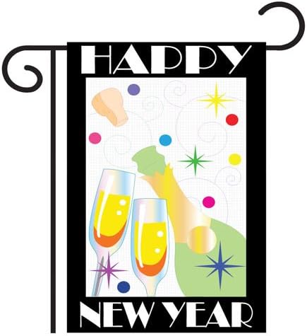 Happy New Year Glasses Garden Flag