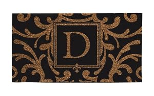 Classic Design Coconut Fiber Monogram Doormat - D