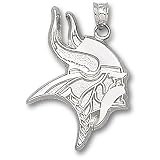 LogoArt Minnesota Vikings 1 Inch X 3/4 Inch Sterling Silver Pendant