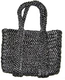Two's Company - Seychelles Woven Straw Tote Bag Purse - Black