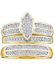 0.28CTW DIAMOND LADIES MICRO PAVE TRIO SET