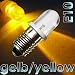 10 St�ck LED Schraubsockel Birne GELB 12V DC - E10 Schraubsockel-Lampe E10 mit 10mm LED Linse