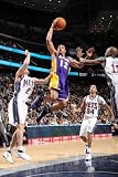 Los Angeles Lakers v New Jersey Nets: Shannon Brown, Jordan Farmar and Quinton Ross Photographic Poster Print by Andrew Bernstein, 28x42