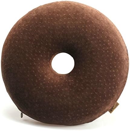 CushionMax Contour Donut Seat Cushion pillow Memory Foam Seat Cushion with Proper Firmness Ergonomic Memory Foam Contour Covered with Breathing Vents Velvet - a Perfect Cushion for People Suffering Tailbone Pain, Lower Back Pain, Sciatica Pain Etc. Alleviates Pressure Points, Disperses Body Weight & Promotes Good Posture - 1 Year Hassle Free Warranty - CushionMax Never Lose Shape (Coffee)