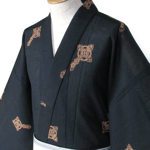 Cover image : 【こむさでもーど】 男 浴衣 仕立上がり 黒地に十字架(クロス)