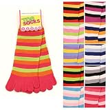 Urban Boundaries® Classic Stripe Toe Socks (Mid-Calf)