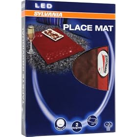 Sylvania 72443 LED Lighted Placemat, Burgundy with White Decorative LEDs