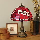 MISSISSIPPI STATE BULLDOGS 20 Hand Cut Stained Glass TIFFANY TABLE LAMP with a Cast Metal Base