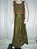 Girls Olive Green Embroidered Chaniya Lehenga Choli From India