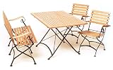 MERXX Gartenmöbel-Set,4tlg. mit Bank Flachstahl und FSC-Holz