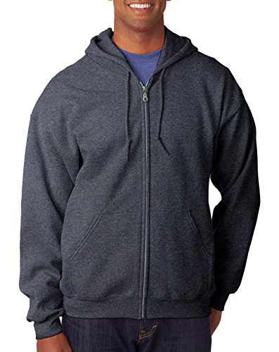 Gildan - Heavy Blend Full-Zip Hooded Sweatshirt - 18600-Dark Heather-L