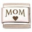 Mom & Heart Italian Charm Stainless Steel 9mm