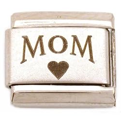 Mom & Heart Italian Charm Stainless Steel 9mm