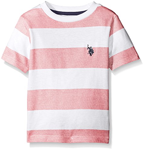 U.S. Polo Assn. Big Boys Birdseye Printed Stripe Crew Neck T-Shirt, Engine Red, 14/16 U.S. Polo Assn. Big Boys Birdseye Printed Stripe Crew Neck T-Shirt, Engine Red, 14/16