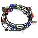 Candygem Genuine Evil Eye Protection Bracelet Necklace with Hand Made Glass Beads By Devorah.