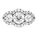 Metal Factory Sz 8 Sterling Silver 925 3 Stone CZ Cubic Zirconia Halo Engagement Ring