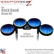 Fire Blue Skin by WraptorSkinz fits Rock Band Drum Set for Nintendo Wii, XBOX 360, PS2 & PS3 (DRUMS NOT INCLUDED)