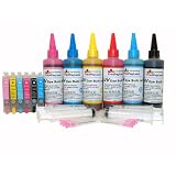 PrintPayLess TM brand Refillable / Compatible Ink Cartridges for Epson 98 Epson99: Epson Artisan 700, Artisan 710, Artisan 800, Artisan 810 + 600 ml (20 oz) PrintPayLess brand UV resistant Refill Ink + 6 Syringes and Needles