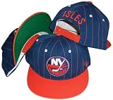 New York Islanders Two Tone Pinstripe Snapback Adjustable Plastic Snap Back Hat / Cap