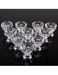Home: Eforcase 10Pcs 32mm Clear Acrylic Pull Knob Drawer Pulls Kitchen Door Pulls and Knobs Chest Bin Handle Wardrobe Hardware，Used for Cabinet, Drawer, Chest, Bin, Dresser, Cupboard, Etc (32MM) - Eforcase