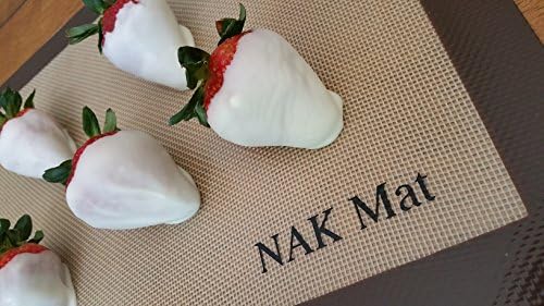 NAK Nonstick Silicone Baking Mat Set (2 Pack) Premium (Thicker) 16 5/8 X 11 with Rounded Edges