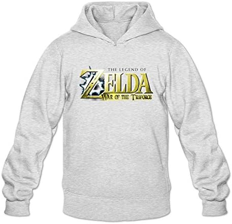 HICOU Design Nintendo The Legend Of Zelda Triumphant Triforce Hoodie for Young 100% Organic Cotton Light Grey XL