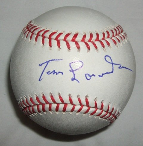 Tommy Lasorda Autographed Official Major League Baseball W/PROOF, Picture of Tommy Signing For Us, Los Angeles Dodgers
