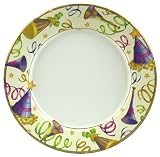 Caspari  Set of 2 Celebrate! Set of 16 Paper Dinner Plates, Ivory