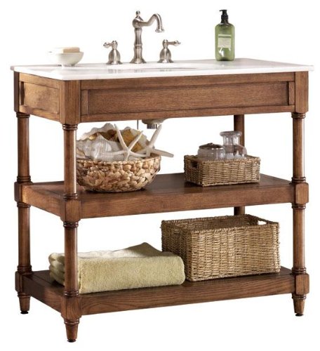 Montaigne Bath Vanity OPEN WEATHERED OAK
