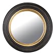 Round Wood Mirror - Black and Gold