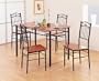 Traditional 5pc Dining Room Set Complete with Table and 4 Matching Dining Chairs in Dirty Oak Finish Wood Tops