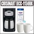 Cuisinart DCC-1150BK 10-cup Coffee Maker Plus Coffee Brewer Cleaning Tablets And a Set of Two White Porcelain 12oz. Coffee Mug's