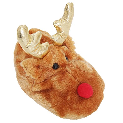 Kids/Childrens Novelty Reindeer Slippers