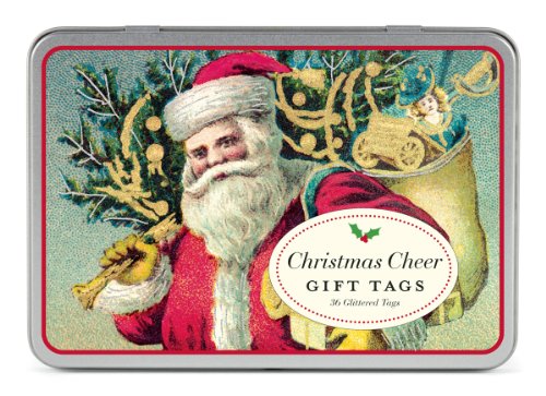Cavallini Glitter Gift Tags Christmas Cheer, 36 Assorted Gift Tags On Sale