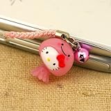 Sanrio Hello Kitty as Adorable Sea Animal Swing Mascot Netsuke Cell Phone Strap (Jellyfish)