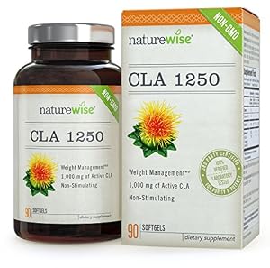 NatureWise CLA 1250 - High Potency, Non-GMO Conjugated Linoleic Acid, 90-ct