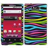 iFase Brand Motorola Triumph WX435 Cell Phone Rainbow Zebra Protective Case ....