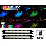 4pc. Multi-Color 7 Color LED Interior Underdash Lighting Kit by LedGlow