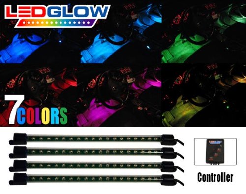 4pc. Multi-Color 7 Color LED Interior Underdash Lighting Kit